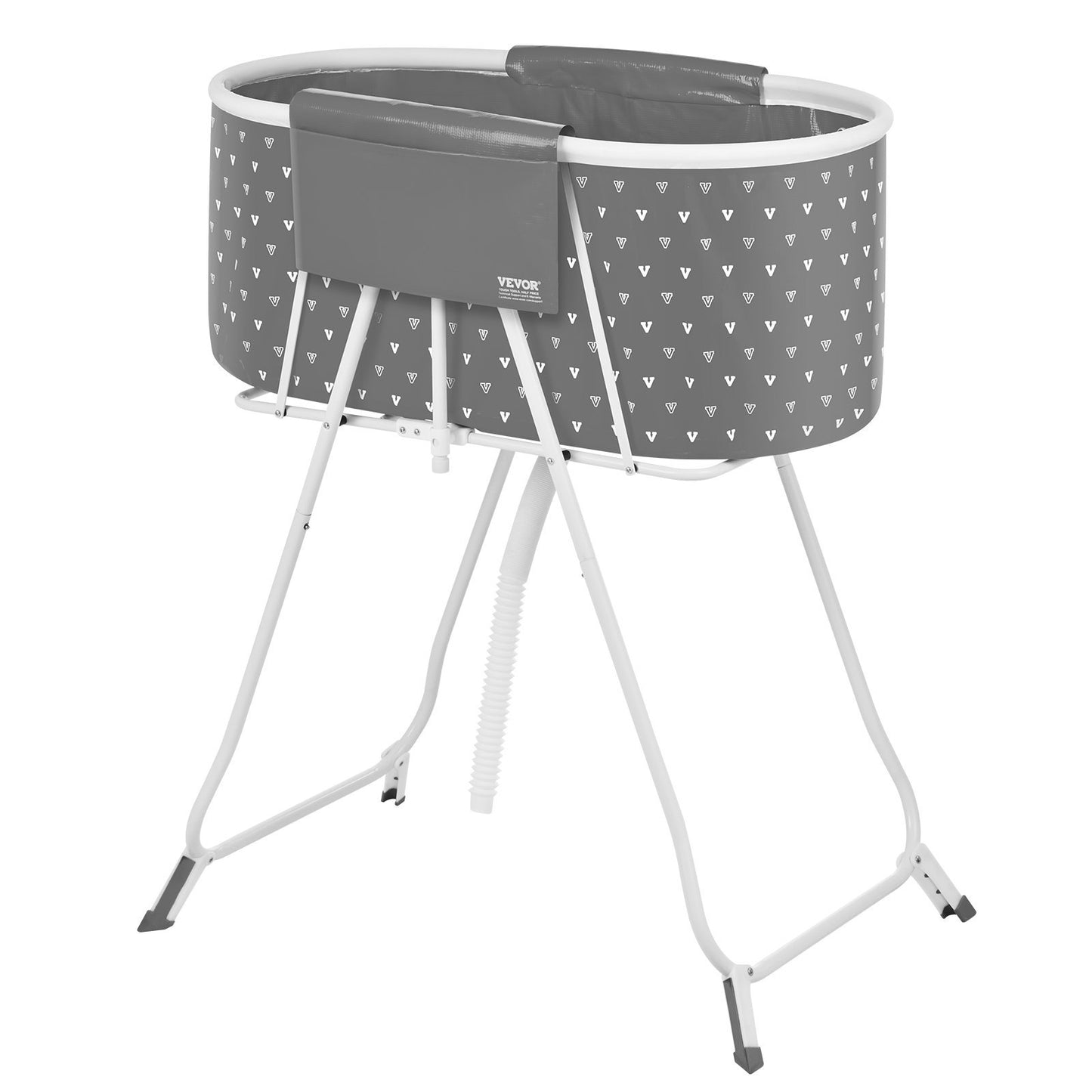 Foldable Dog Bathtub Elevated Grey Shower Station For Small & Medium Dogs & Cats